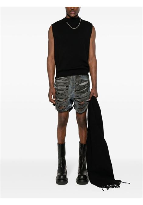 Shorts denim con effetto vissuto in grigio - uomo RICK OWENS DRKSHDW | DU01D1357DFOSH78